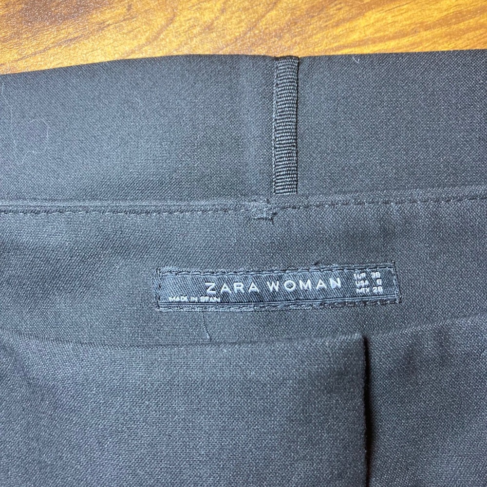 Zara Woman Black Pencil Skirt Full Length Zipper Stretch‎ Career - Picture 4 of 5
